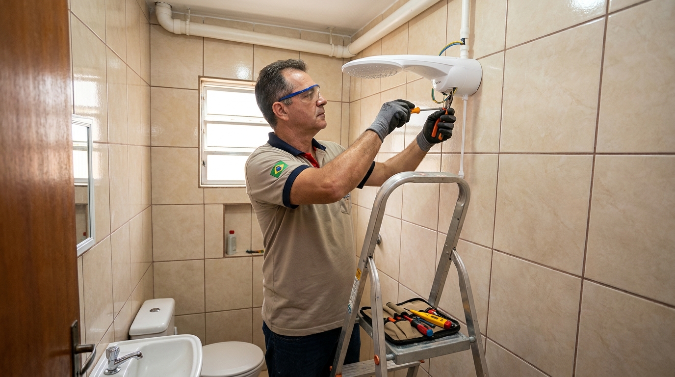 Substituição de Chuveiro Antigo em Ipatinga, Sorocaba‑SP